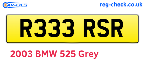 R333RSR are the vehicle registration plates.