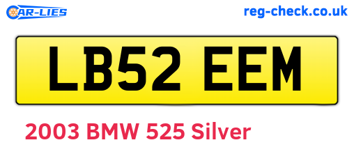 LB52EEM are the vehicle registration plates.