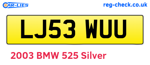 LJ53WUU are the vehicle registration plates.