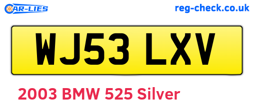 WJ53LXV are the vehicle registration plates.