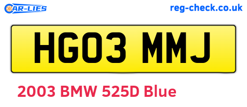HG03MMJ are the vehicle registration plates.
