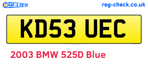 KD53UEC are the vehicle registration plates.
