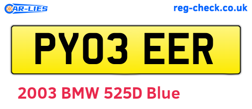 PY03EER are the vehicle registration plates.