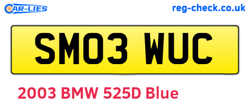 SM03WUC are the vehicle registration plates.