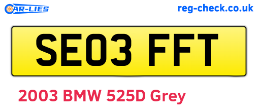SE03FFT are the vehicle registration plates.