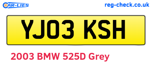 YJ03KSH are the vehicle registration plates.