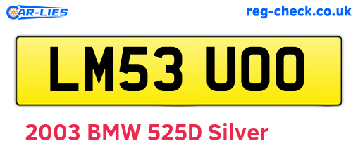 LM53UOO are the vehicle registration plates.