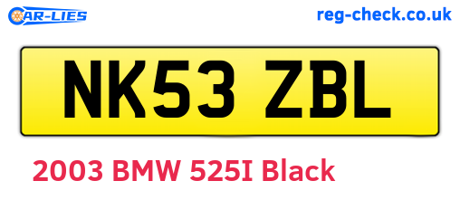 NK53ZBL are the vehicle registration plates.
