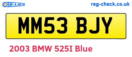 MM53BJY are the vehicle registration plates.