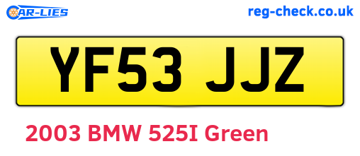 YF53JJZ are the vehicle registration plates.