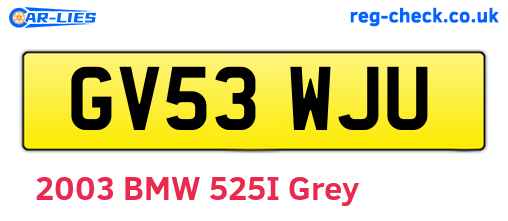 GV53WJU are the vehicle registration plates.