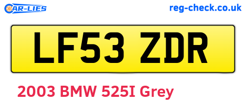 LF53ZDR are the vehicle registration plates.