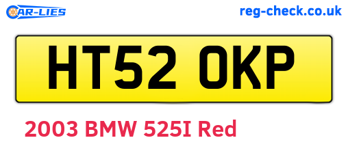 HT52OKP are the vehicle registration plates.