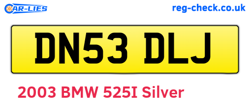 DN53DLJ are the vehicle registration plates.