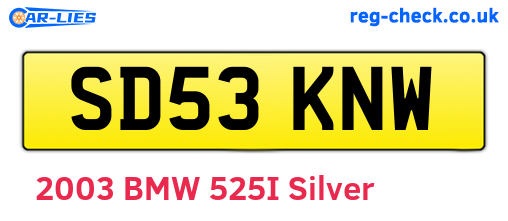 SD53KNW are the vehicle registration plates.