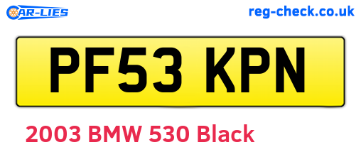 PF53KPN are the vehicle registration plates.