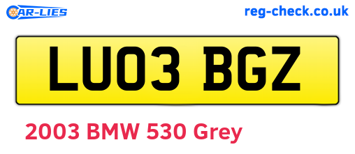 LU03BGZ are the vehicle registration plates.