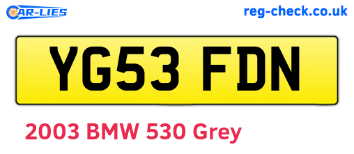 YG53FDN are the vehicle registration plates.
