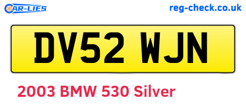 DV52WJN are the vehicle registration plates.