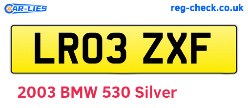 LR03ZXF are the vehicle registration plates.