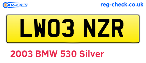 LW03NZR are the vehicle registration plates.