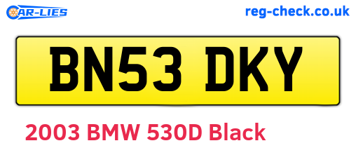 BN53DKY are the vehicle registration plates.