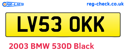 LV53OKK are the vehicle registration plates.