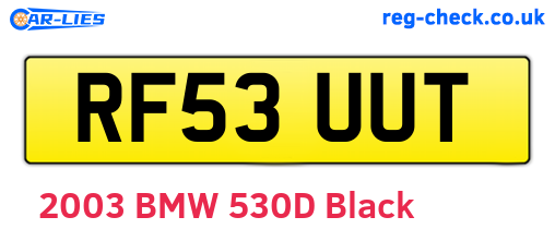 RF53UUT are the vehicle registration plates.