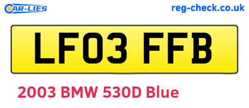 LF03FFB are the vehicle registration plates.