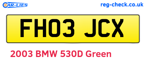 FH03JCX are the vehicle registration plates.