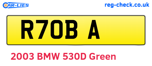 R7OBA are the vehicle registration plates.