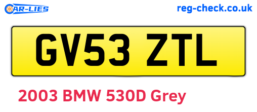 GV53ZTL are the vehicle registration plates.