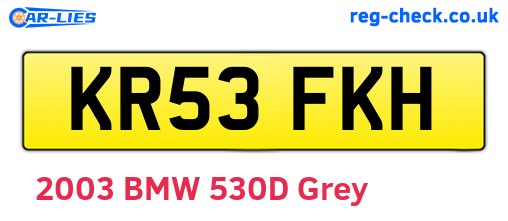 KR53FKH are the vehicle registration plates.