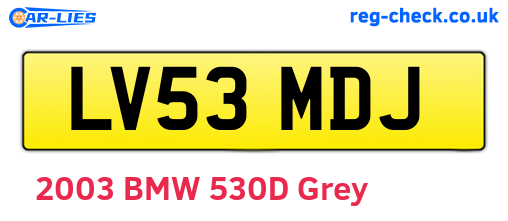 LV53MDJ are the vehicle registration plates.
