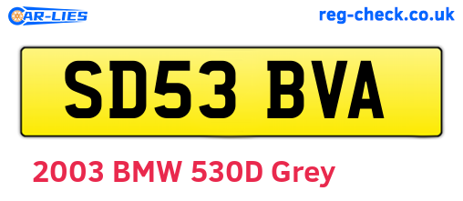 SD53BVA are the vehicle registration plates.