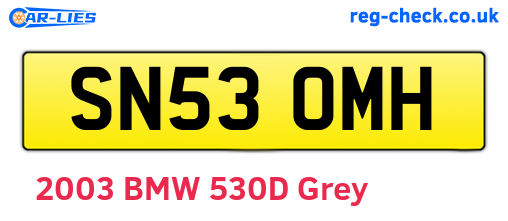 SN53OMH are the vehicle registration plates.