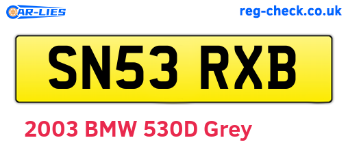 SN53RXB are the vehicle registration plates.