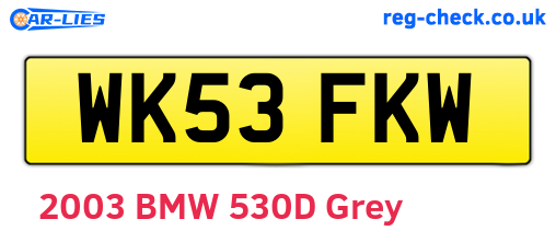 WK53FKW are the vehicle registration plates.