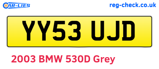 YY53UJD are the vehicle registration plates.
