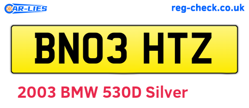 BN03HTZ are the vehicle registration plates.