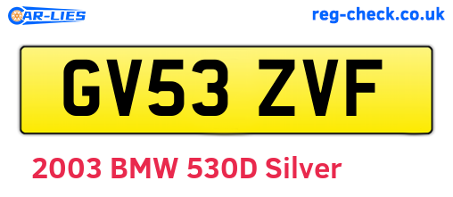 GV53ZVF are the vehicle registration plates.