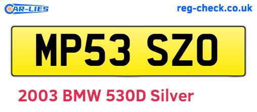 MP53SZO are the vehicle registration plates.
