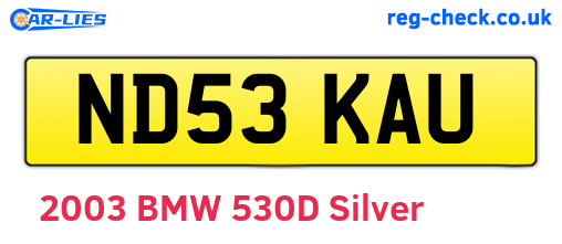 ND53KAU are the vehicle registration plates.