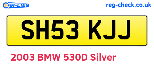 SH53KJJ are the vehicle registration plates.