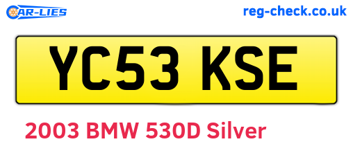 YC53KSE are the vehicle registration plates.
