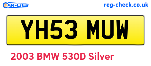 YH53MUW are the vehicle registration plates.
