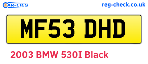 MF53DHD are the vehicle registration plates.