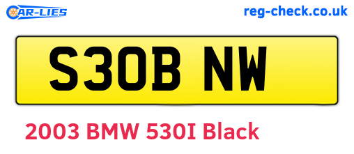S30BNW are the vehicle registration plates.