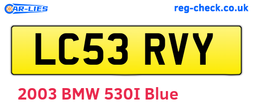 LC53RVY are the vehicle registration plates.