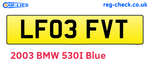 LF03FVT are the vehicle registration plates.